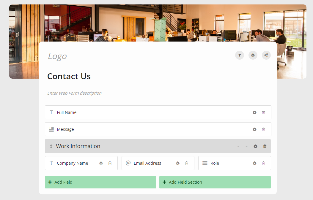 Contact Us Form Interface