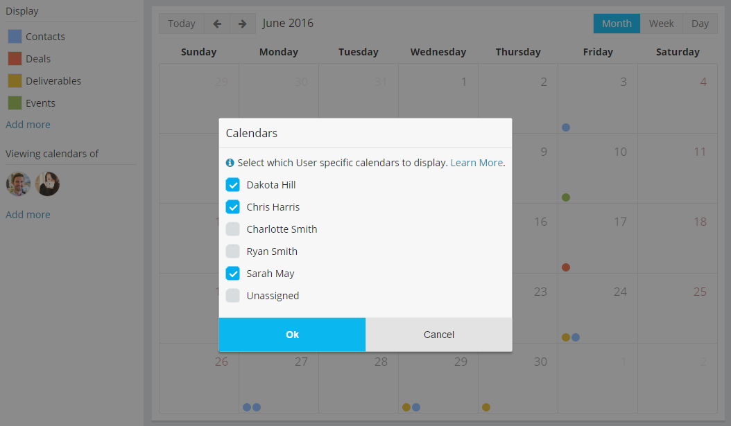 Fusioo User Calendars