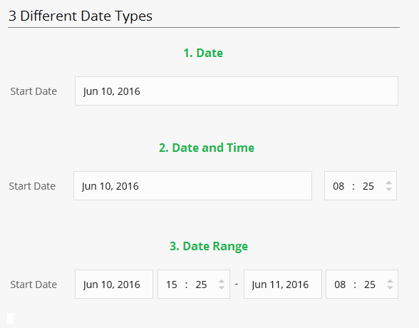 Date Field Types